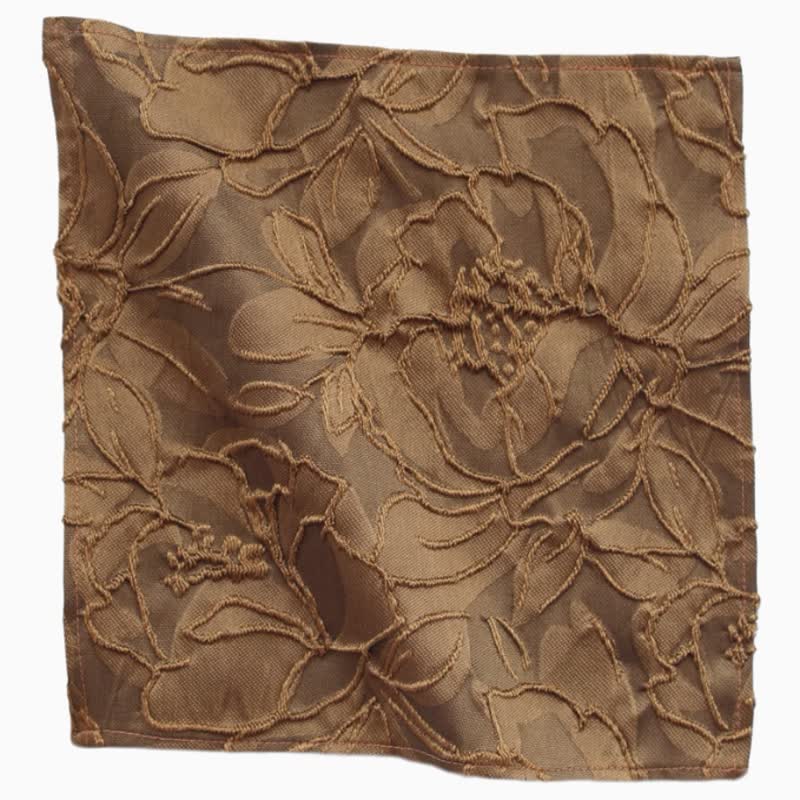 Men's Dark Coffee Color Floral Jacquard Bow Tie