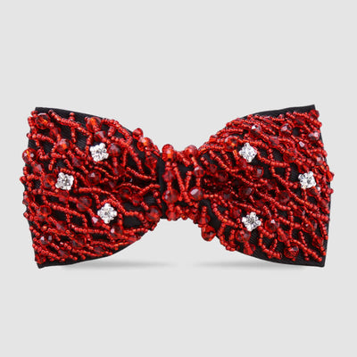 Rhinestone Crystal Embroidered Beaded Tubes Bow Tie