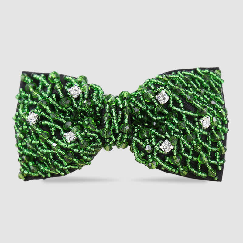 Rhinestone Crystal Embroidered Beaded Tubes Bow Tie