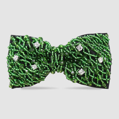 Rhinestone Crystal Embroidered Beaded Tubes Bow Tie