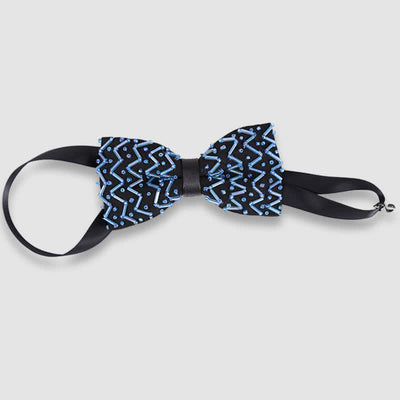 Exquisite Wave Beaded Embroidered Black Bow Tie