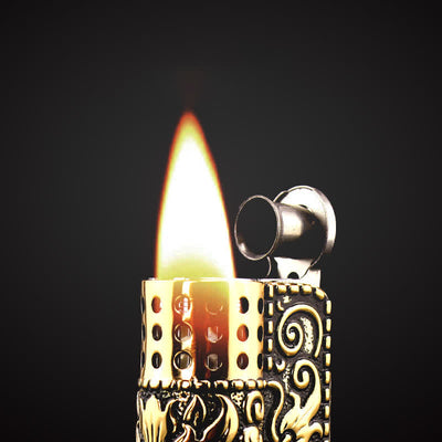 Embossed Dragon Detachable Shell Refillable Kerosene Lighter