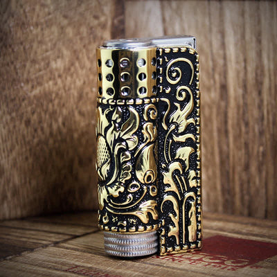 Embossed Dragon Detachable Shell Refillable Kerosene Lighter