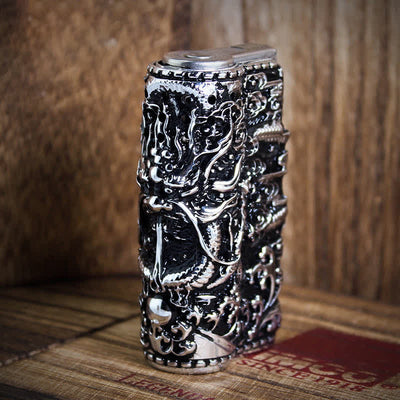 Embossed Dragon Detachable Shell Refillable Kerosene Lighter