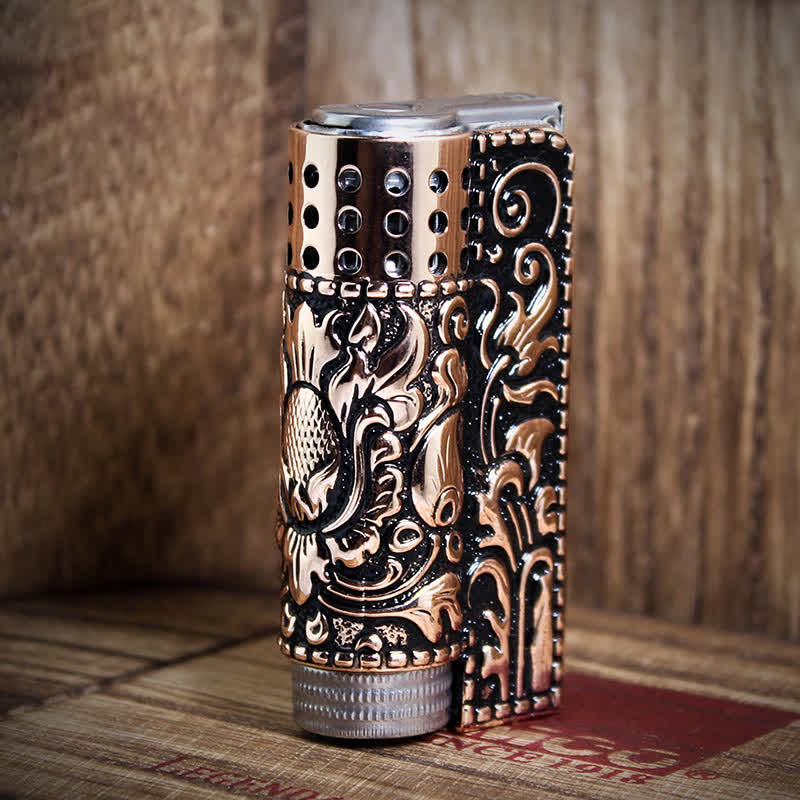 Embossed Dragon Detachable Shell Refillable Kerosene Lighter