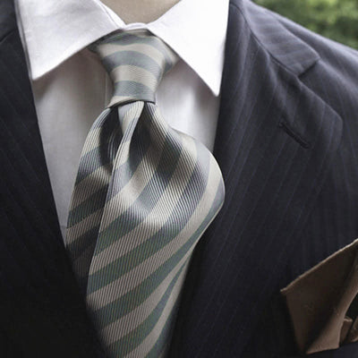 Men's Classic Striped Wide Real Silk Necktie