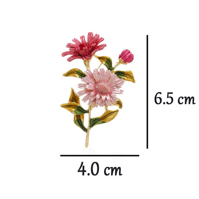 Women's Daisy Flower Bouquet Enamel Brooch