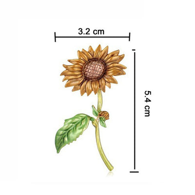 Women's Summer Sunflower Enamel Brooch