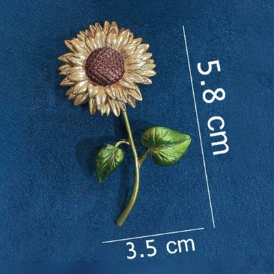 Women's Sunflower Enamel Brooch