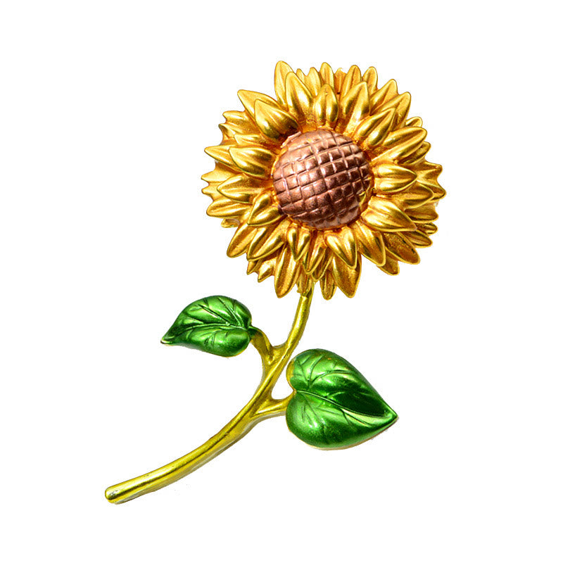 Women's Sunflower Enamel Brooch