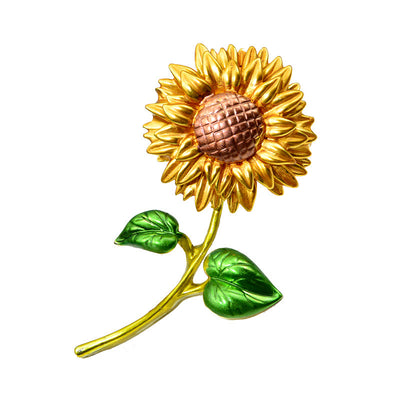 Women's Sunflower Enamel Brooch