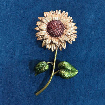 Women's Sunflower Enamel Brooch