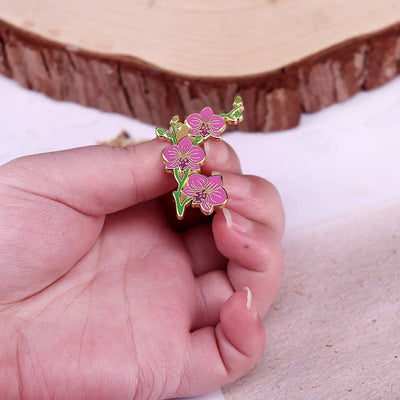 Women's Elegant Orchid Lapel Pin Enamel Brooch