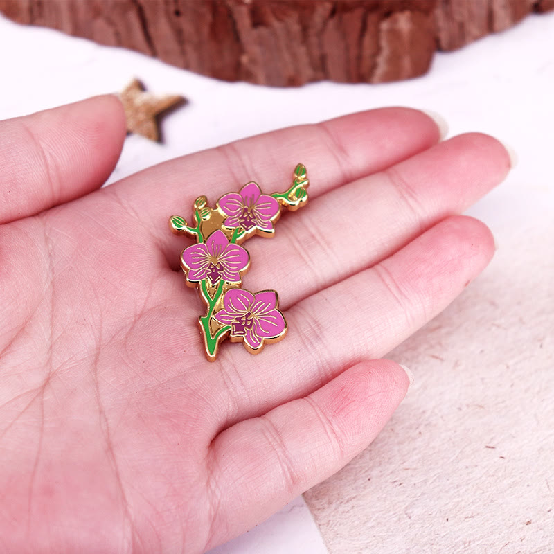 Women's Elegant Orchid Lapel Pin Enamel Brooch
