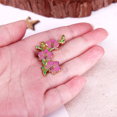 Women's Elegant Orchid Lapel Pin Enamel Brooch