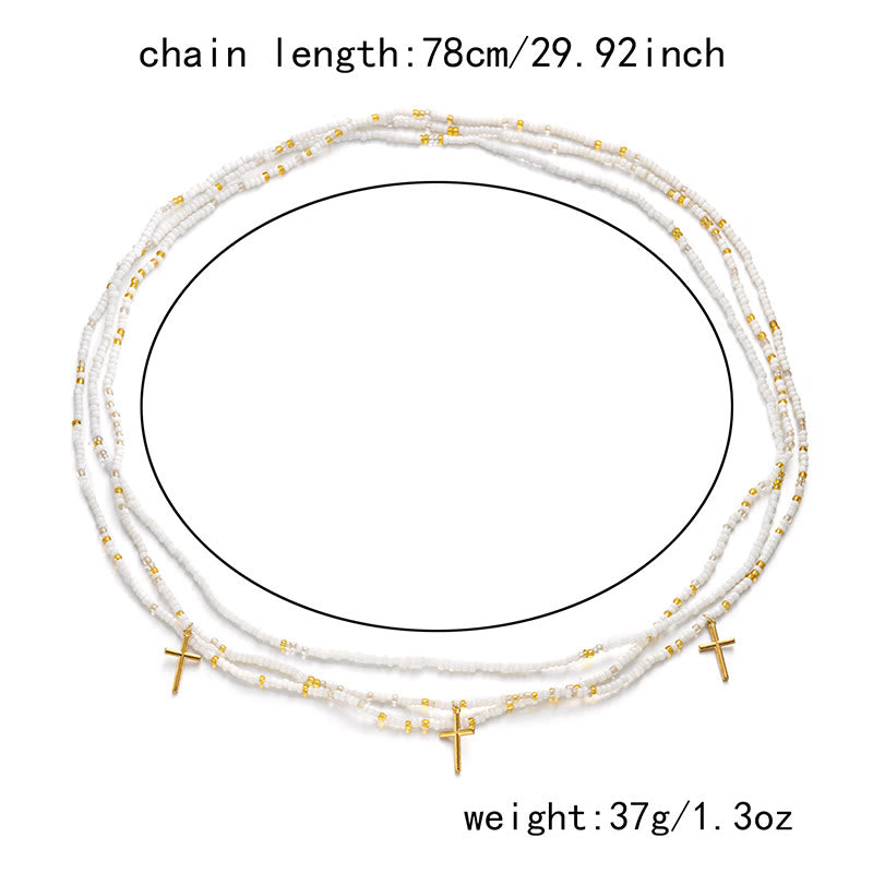 Women's Boho Summer Colorful Beads Layered Waist Chain