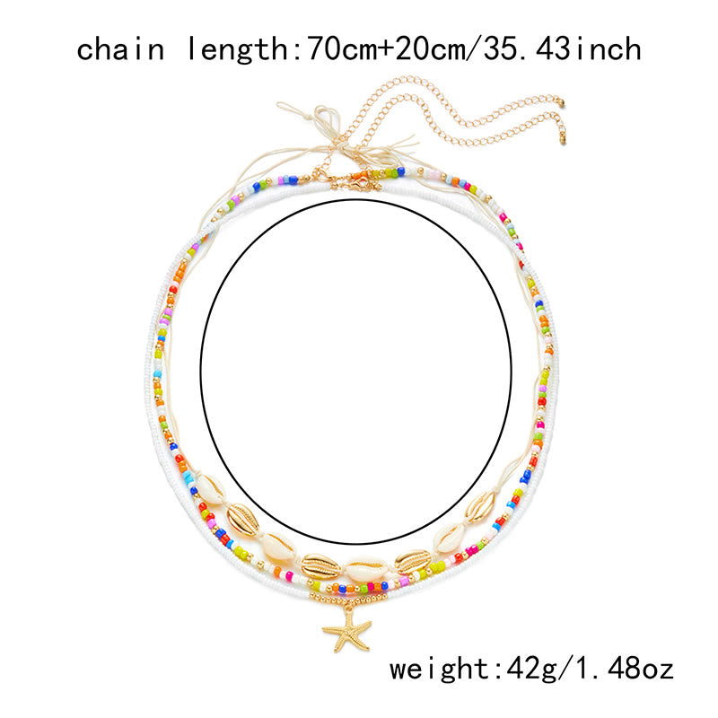 Women's Boho Summer Colorful Beads Layered Waist Chain