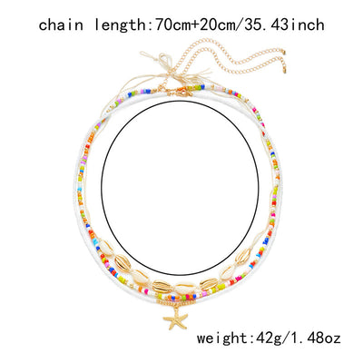 Women's Boho Summer Colorful Beads Layered Waist Chain