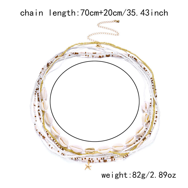 Women's Boho Summer Colorful Beads Layered Waist Chain