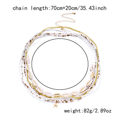 Women's Boho Summer Colorful Beads Layered Waist Chain