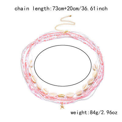 Women's Boho Summer Colorful Beads Layered Waist Chain
