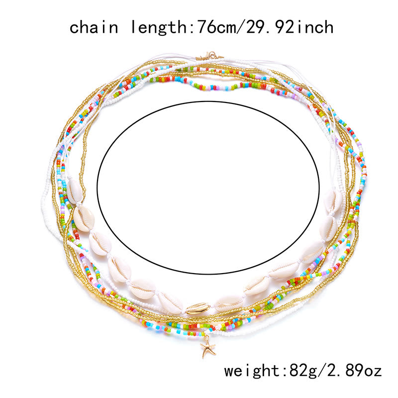 Women's Boho Summer Colorful Beads Layered Waist Chain