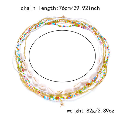 Women's Boho Summer Colorful Beads Layered Waist Chain
