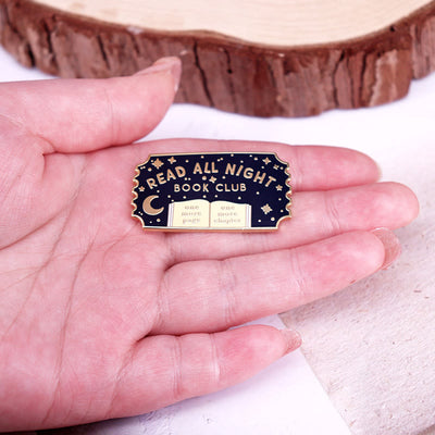 Read All Night Book Club Enamel Pin Brooch