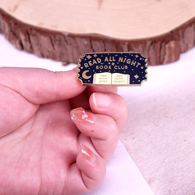 Read All Night Book Club Enamel Pin Brooch