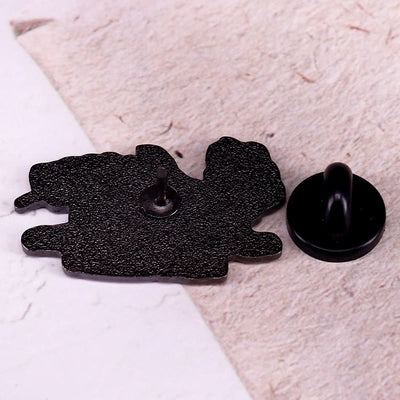 Cat Got Your Tongue Little Mouse Rose Skeleton Enamel Pin Brooch