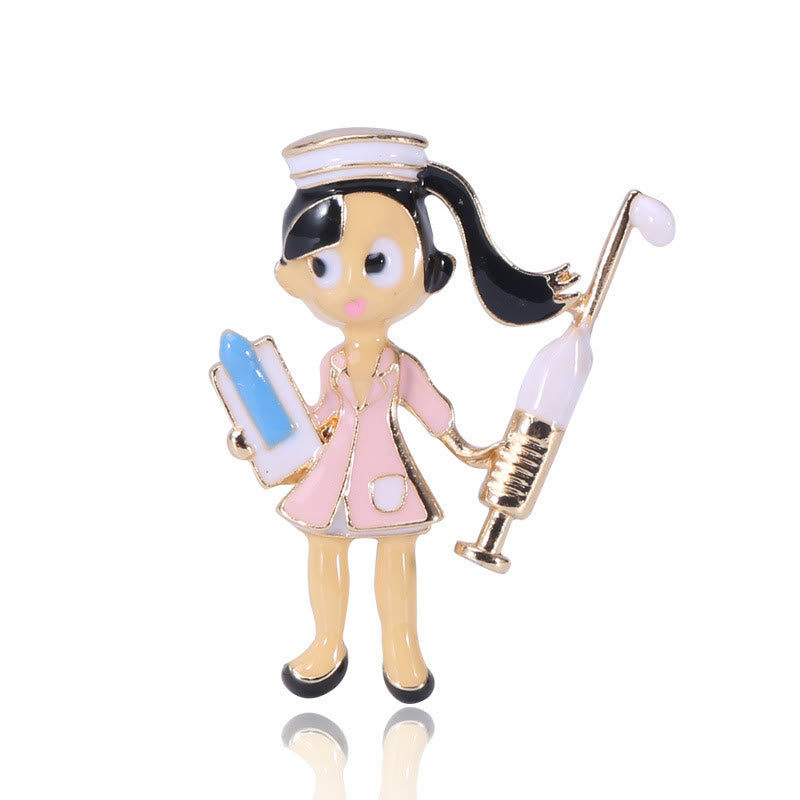 Cartoon Nurse Medical Nurse Gift Enamel Brooch
