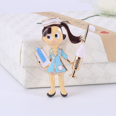 Cartoon Nurse Medical Nurse Gift Enamel Brooch