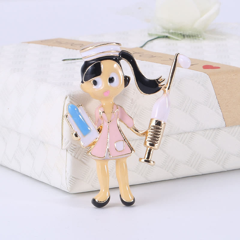 Cartoon Nurse Medical Nurse Gift Enamel Brooch