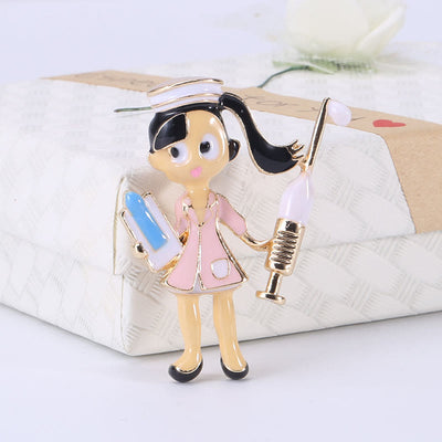 Cartoon Nurse Medical Nurse Gift Enamel Brooch
