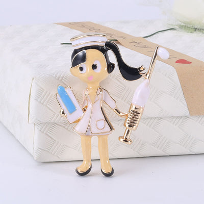 Cartoon Nurse Medical Nurse Gift Enamel Brooch
