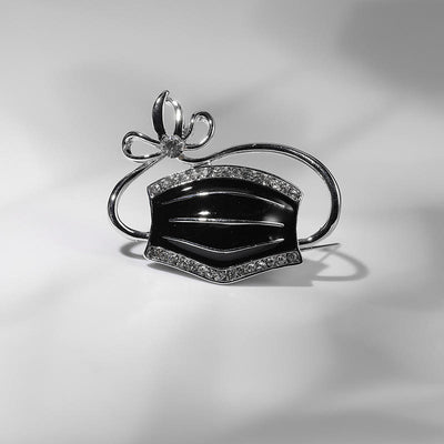 Nurse Doctor Crystal Mouth Mask Shape Nurse Gift Enamel Brooch