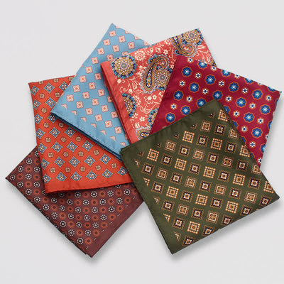 Men's Vintage Paisley Dots Pattern Business Pocket Square