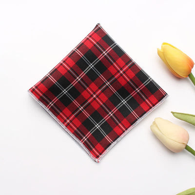 Men's Simple Checked Cotton Pocket Square