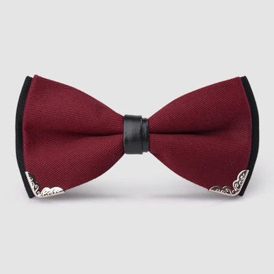 Men's Classy Metal Trim Gold Bow Tie
