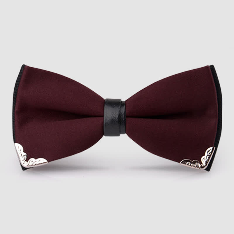 Men's Classy Metal Trim Gold Bow Tie