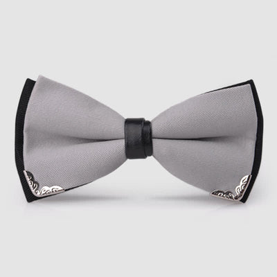 Men's Classy Metal Trim Gold Bow Tie