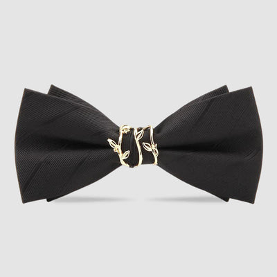 Men's Luxury Golden Vine Leaf Twill Bow Tie