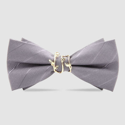 Men's Luxury Golden Vine Leaf Twill Bow Tie
