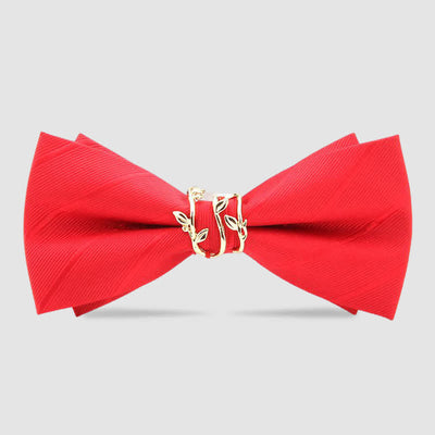 Men's Luxury Golden Vine Leaf Twill Bow Tie