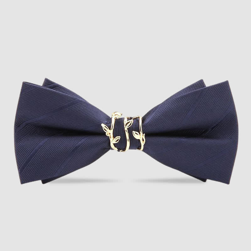 Men's Luxury Golden Vine Leaf Twill Bow Tie