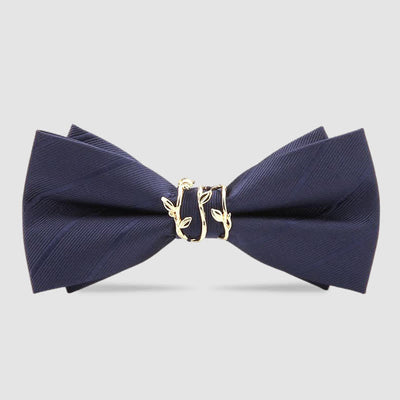 Men's Luxury Golden Vine Leaf Twill Bow Tie