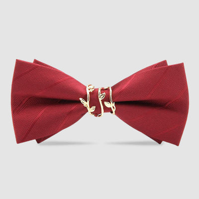 Men's Luxury Golden Vine Leaf Twill Bow Tie
