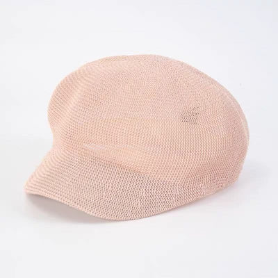 Women's Soild Color Woven Beach Straw Beret Hat