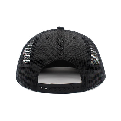 Letter Pattern Brown Leather Label Patch Trucker Hat
