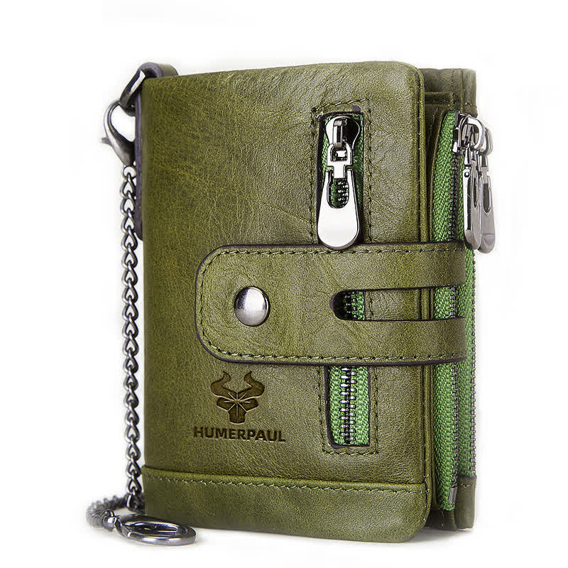 RFID Multifunctional Large Capacity Genuine Leather Wallet